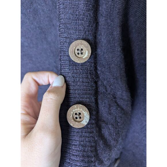 The North Face 100% Wool Purple Brown Button Cardigan Sweater Women XL Outdoorsy - Picture 8 of 14